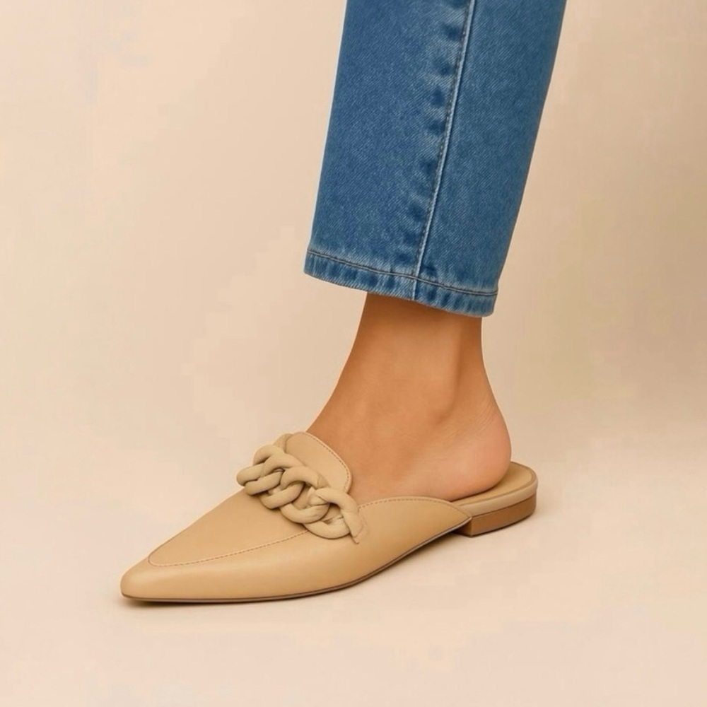 Steve Madden Tan Slip-On Leather Mules